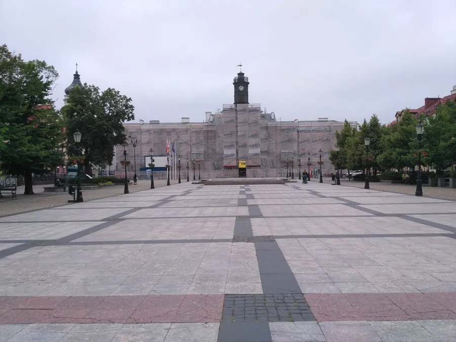An empty square in the old town of Płock
